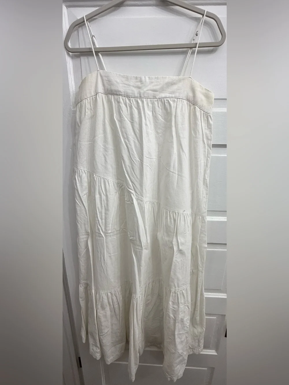 Abercrombie & Fitch Cream Tiered Maxi Dress